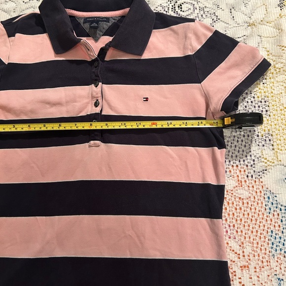 Tommy Hilfiger Pink and Black Striped Polo - Picture 3 of 6